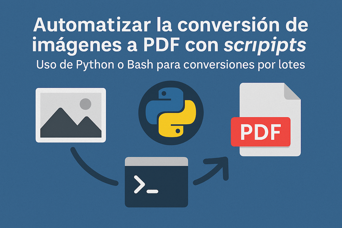 Automatizar la conversión de imágenes a PDF con scripts – Uso de Python o Bash para conversiones por lotes