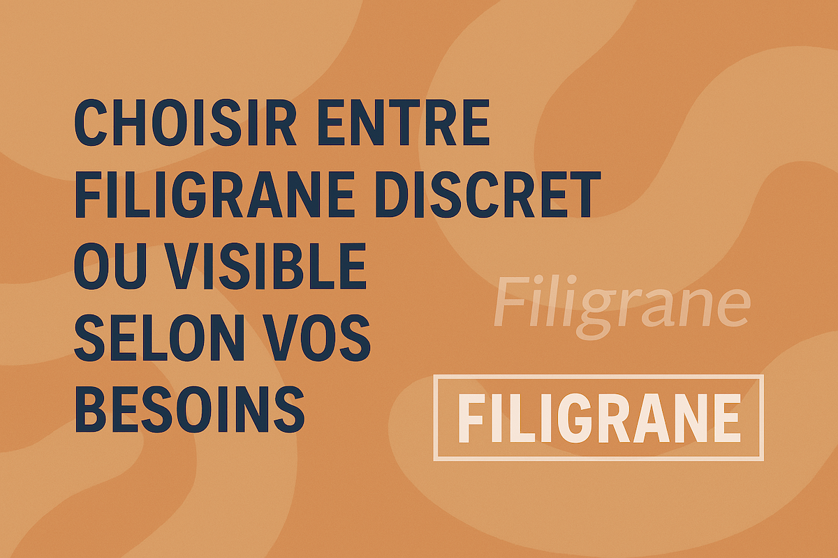 Choisir entre filigrane discret ou visible selon vos besoins