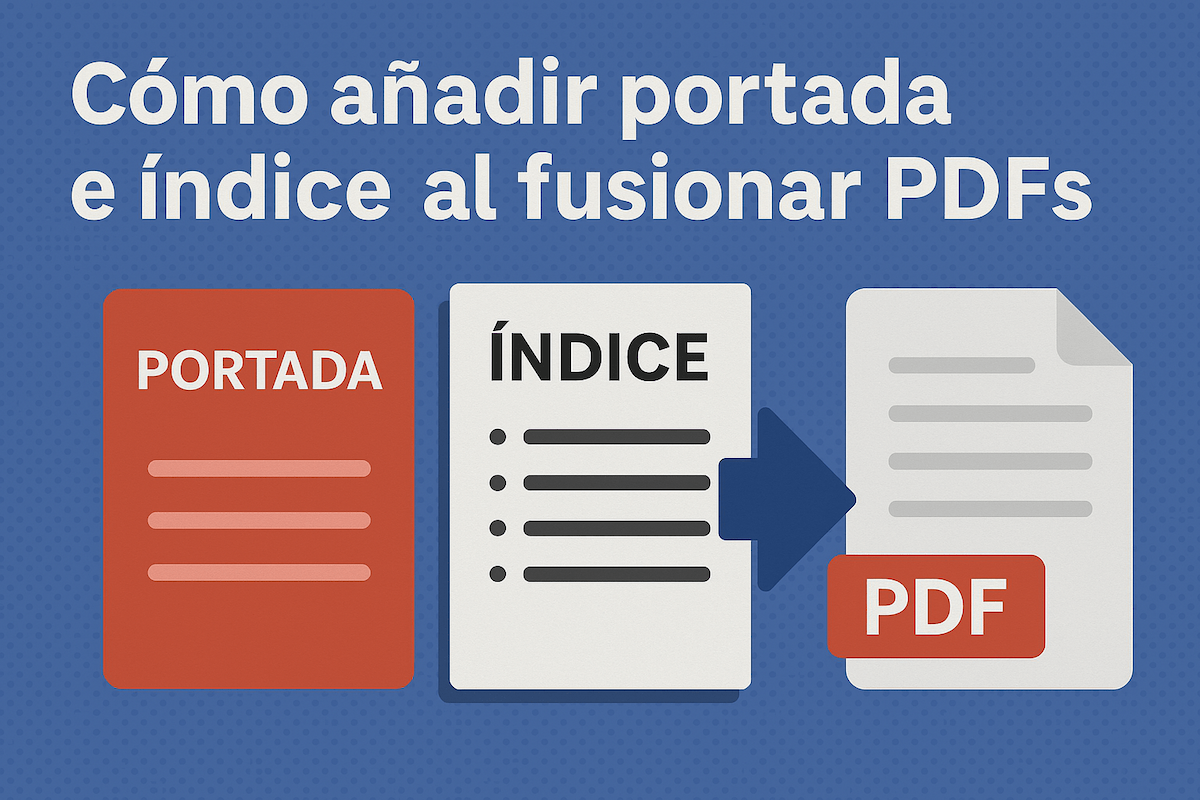 Cómo añadir portada e índice al fusionar PDFs