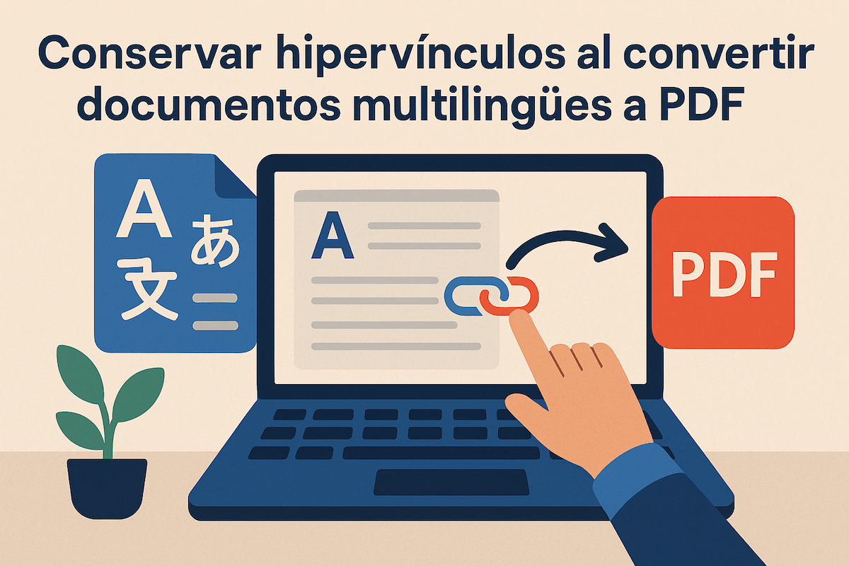 Conservar hipervínculos al convertir documentos multilingües a PDF