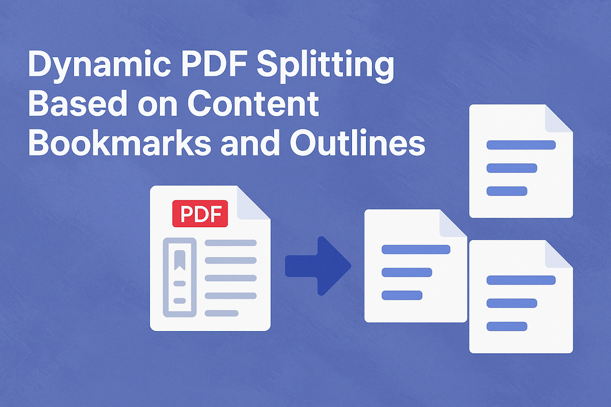 Dynamic PDF Splitting Based on Content Bookmarks and Outlines