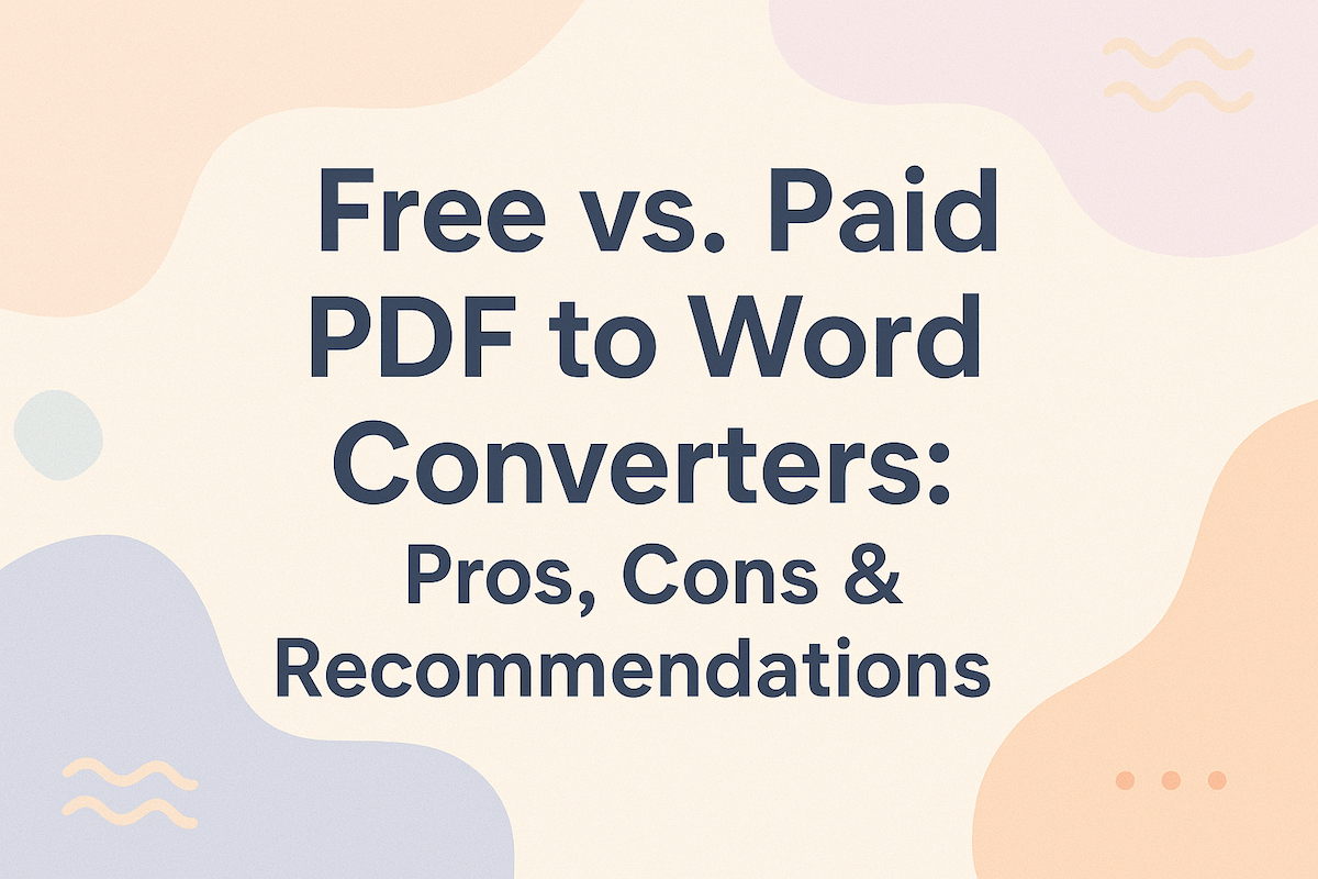 Free vs. Paid PDF to Word Converters: Pros, Cons & Recommendations