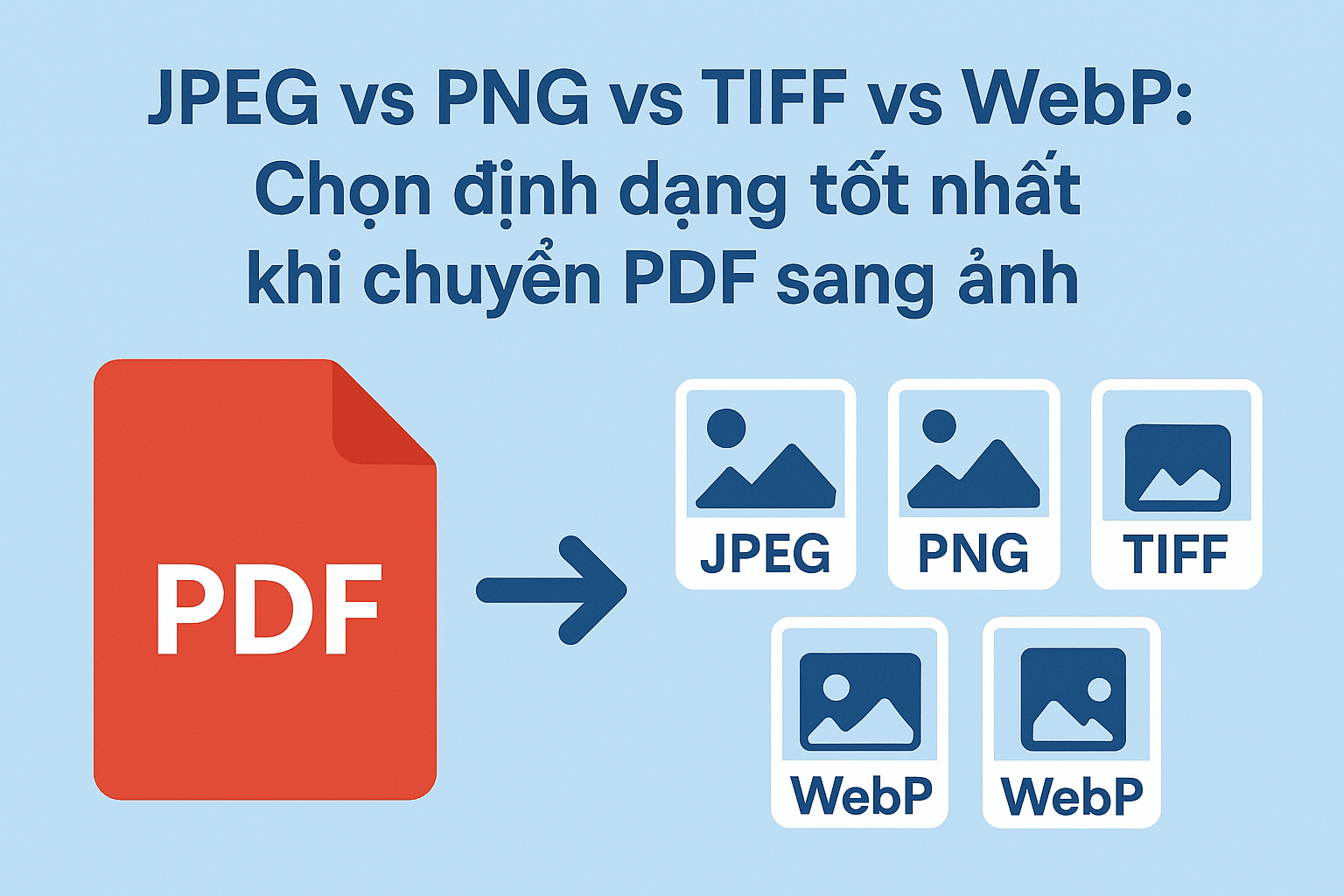 JPEG vs PNG vs TIFF vs WebP: Chọn định dạng tốt nhất khi chuyển PDF sang ảnh