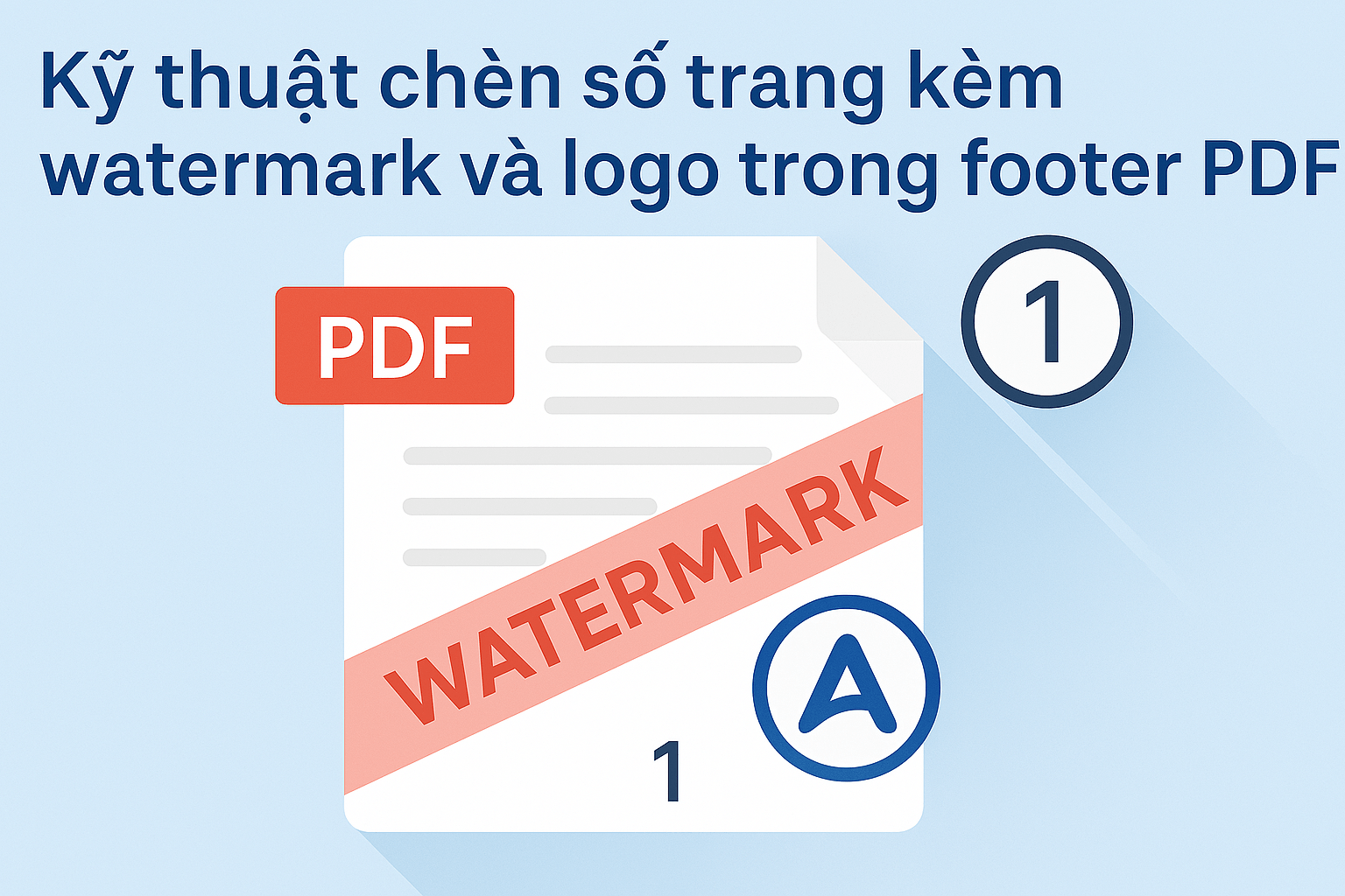 Kỹ thuật chèn số trang kèm watermark và logo trong footer PDF