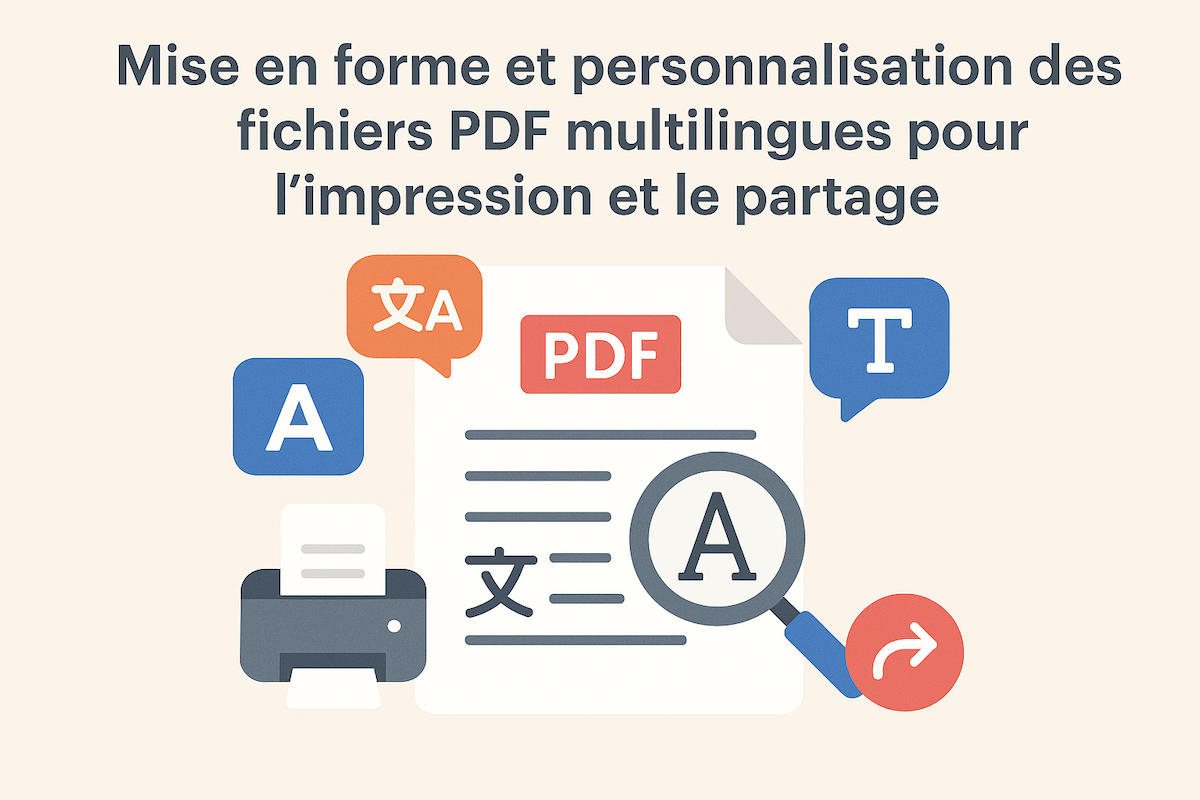 Mise en forme et personnalisation des fichiers PDF multilingues pour l’impression et le partage
