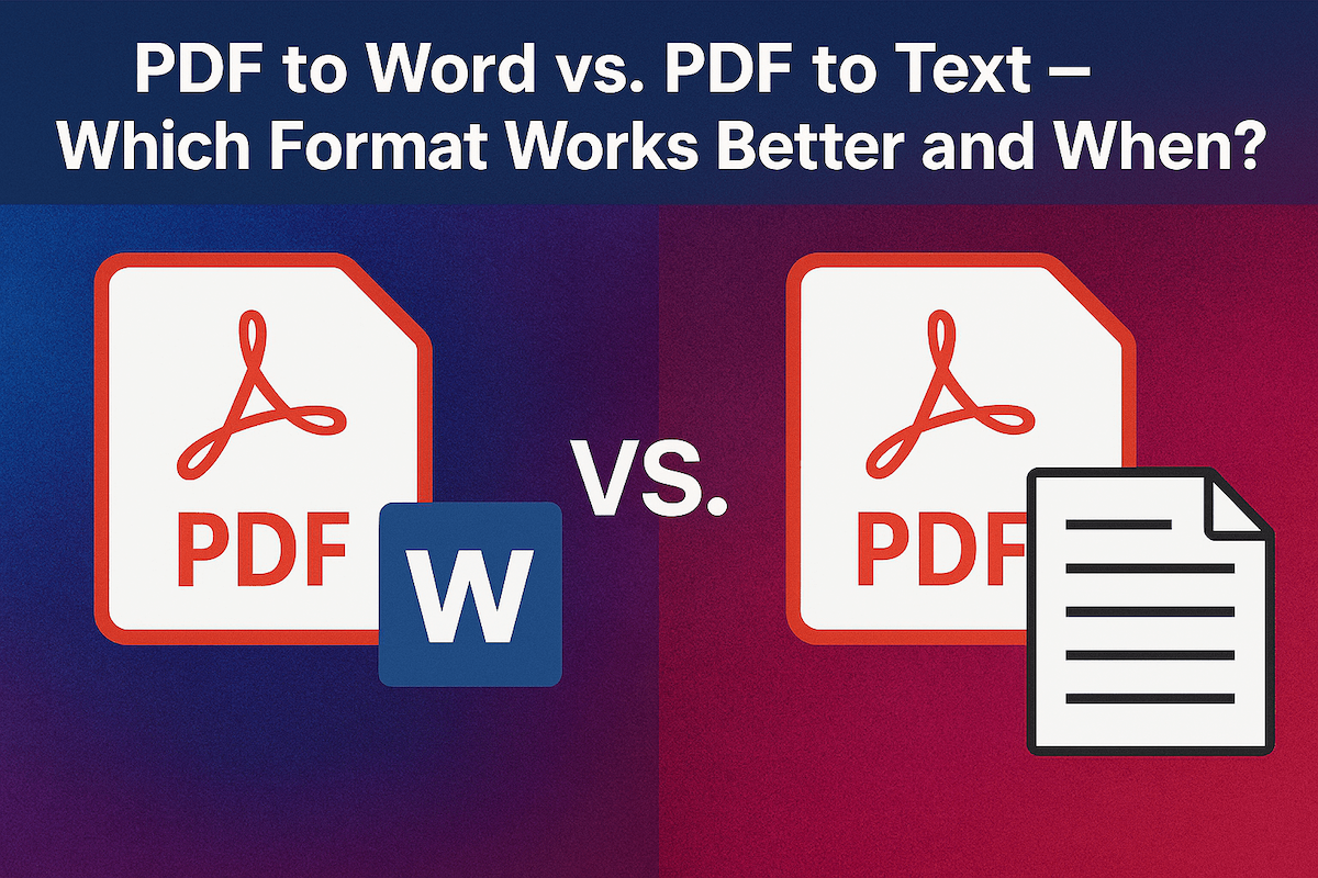 PDF to Word vs. PDF to Text - Which Format Works Better and When?