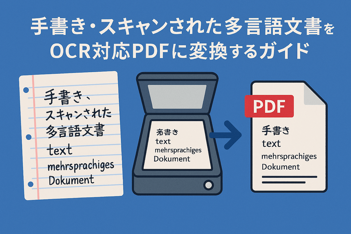 手書き・スキャンされた多言語文書をOCR対応PDFに変換するガイド