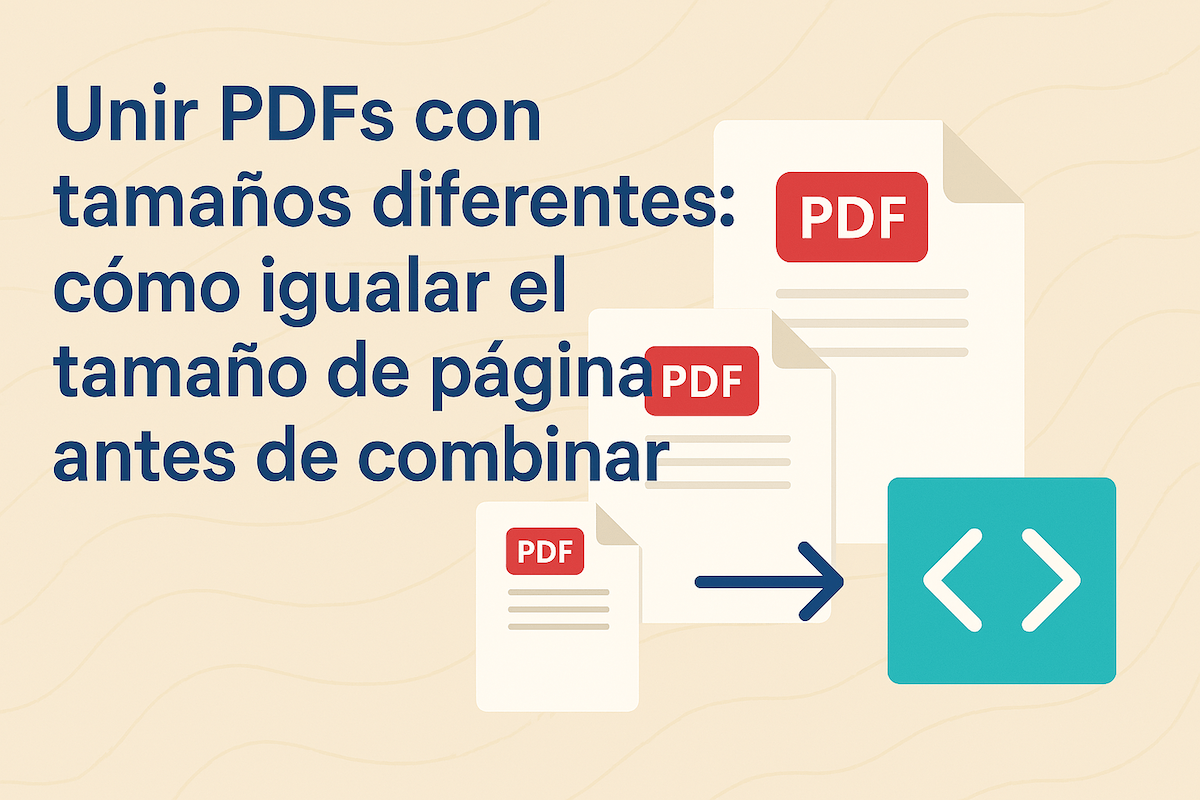 Unir PDFs con tamaños diferentes: cómo igualar el tamaño de página antes de combinar