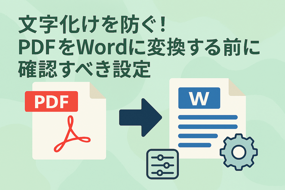 文字化けを防ぐ！PDFをWordに変換する前に確認すべき設定