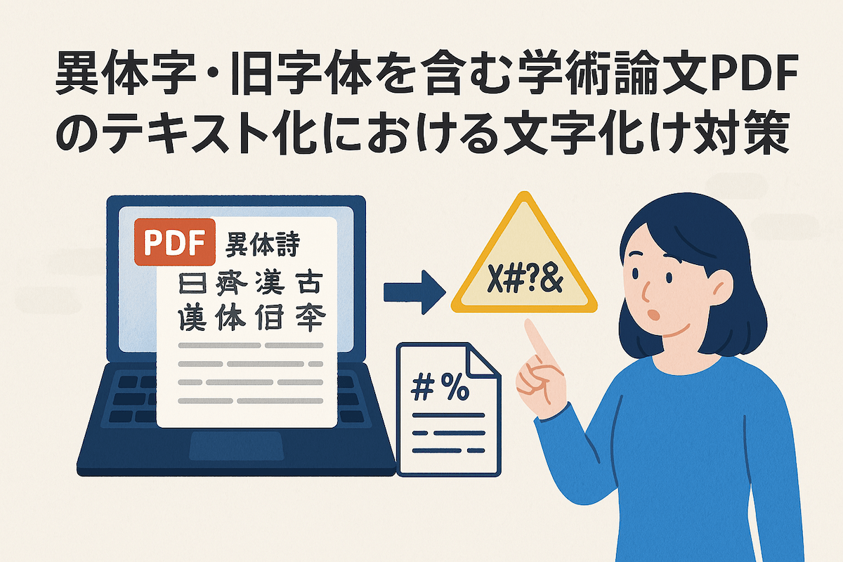 異体字・旧字体を含む学術論文PDFのテキスト化における文字化け対策